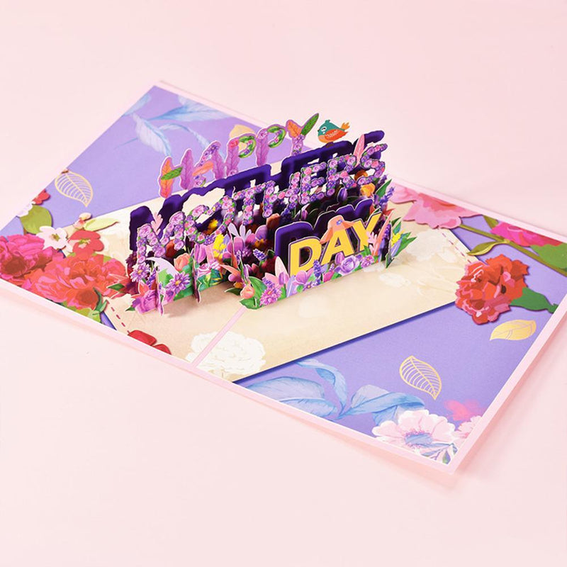 3D Pop Up Mothers Day Cards Gifts Floral Bouquet Greeting Cards Flowers for Mom Wife Birthday Sympathy Get Well