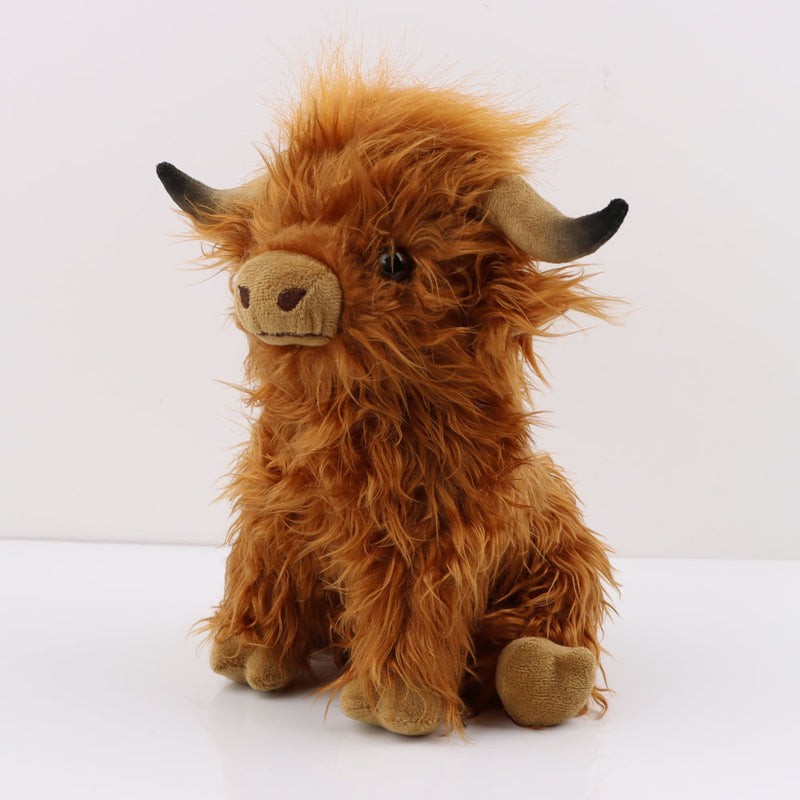 Highland Cow Plush Toy;  28CM/11'';  Cute Highland Cattle Soft Stuffed Doll;  Cow Plush Pillow For Kids Christmas Gift