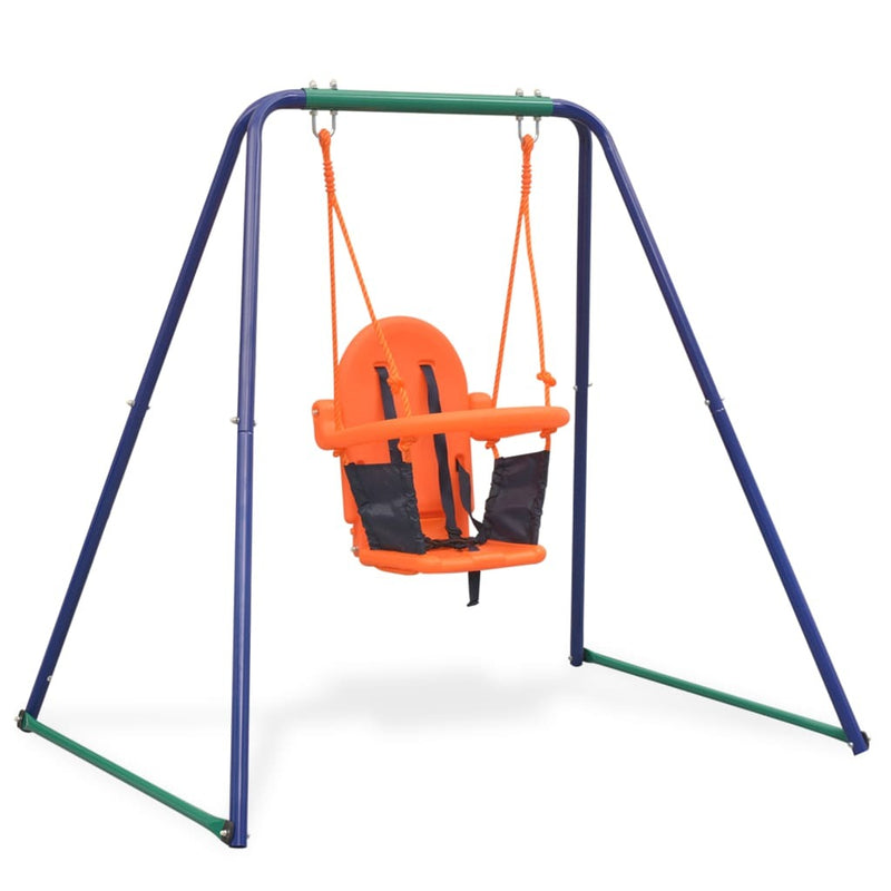 vidaXL 2-in-1 Single Swing and Toddler Swing Orange