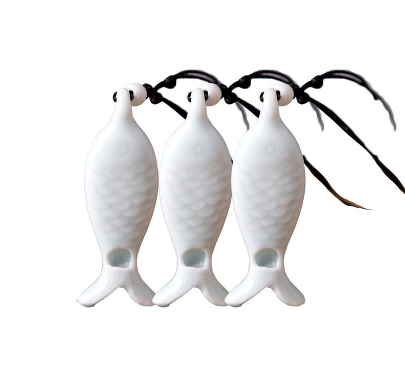 5 Packs Creative Ceramic Whistles Decorated Sweater Ornaments Fish Handmade Crafts