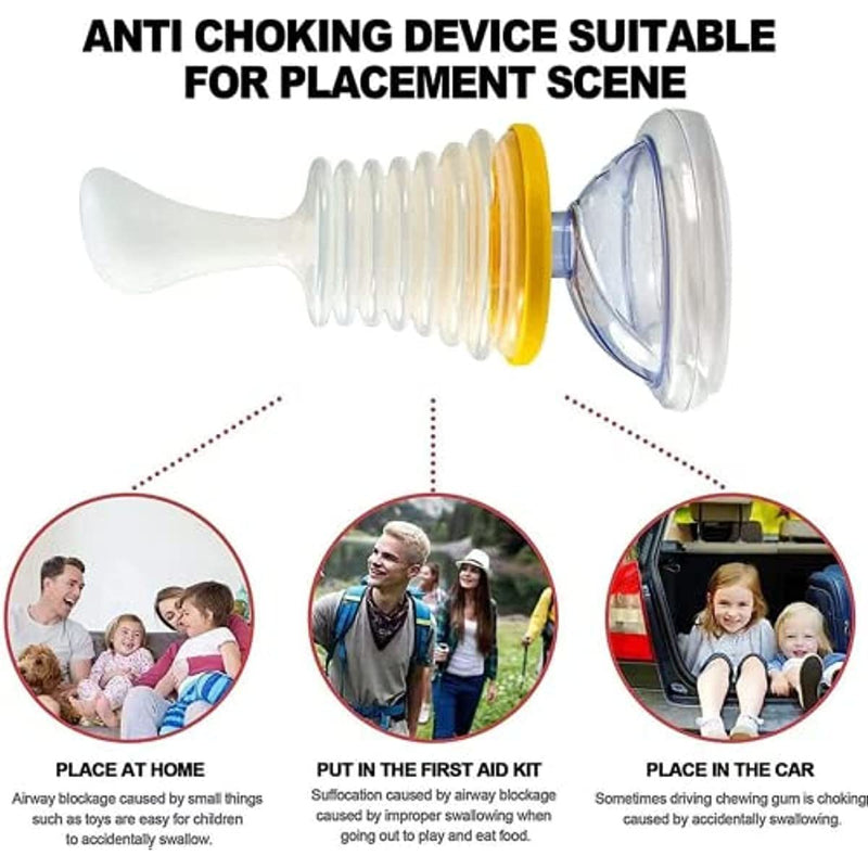 2 Set Choking Emergency Device Rescue Device; Portable Choking First Aid Choking Device First Aid Kit CPR Training Facial Cover Shield for Children and Adults First Aid Choking Device