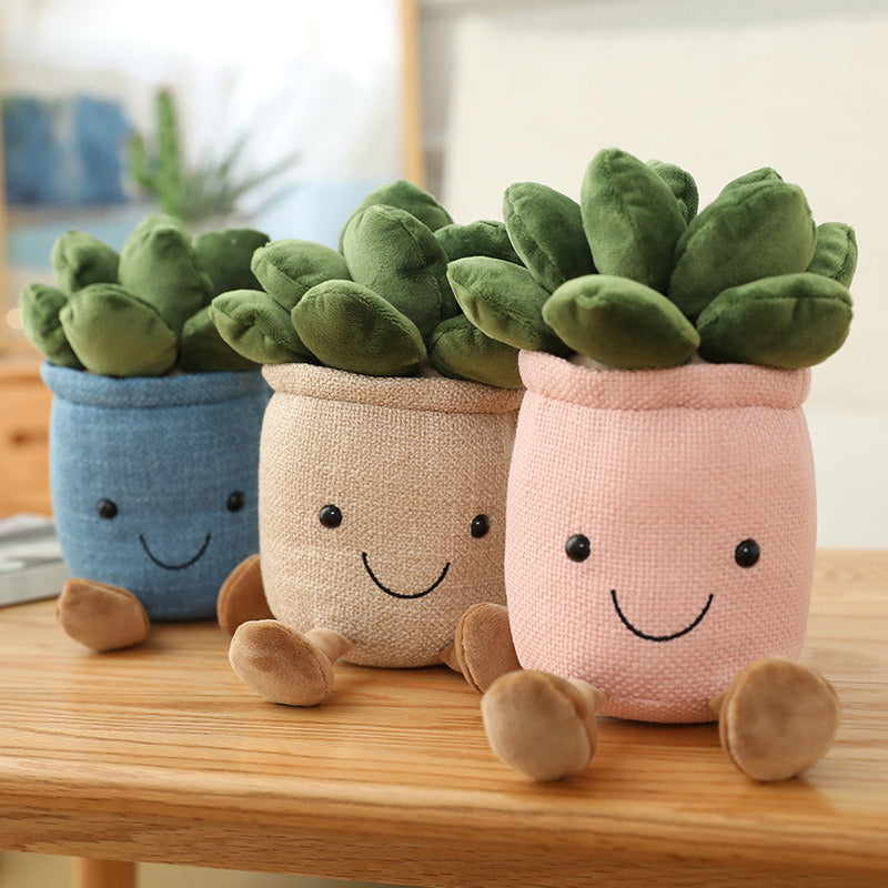 9inch Creative Succulent Plant Decoration; For Garden Green Lovers Cute Succulent Sleep Seat Cushion Home Decoration