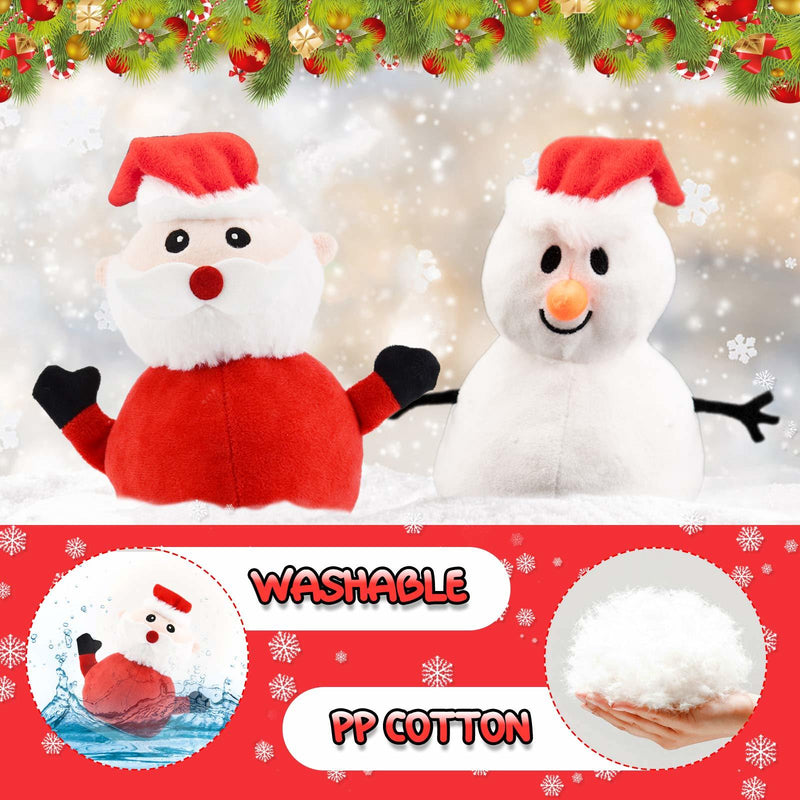 Santa Plush Snowman Plush Toy Reversible Christmas Santa Claus Double Side Stuffed Plushie Soft Doll New Year Birthday Gift for Kids RT