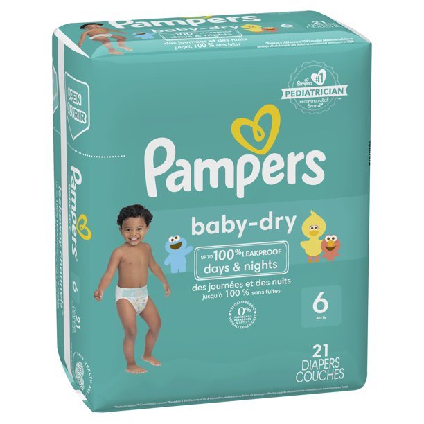 Pampers Baby-Dry Diapers Size 6, 21 Count