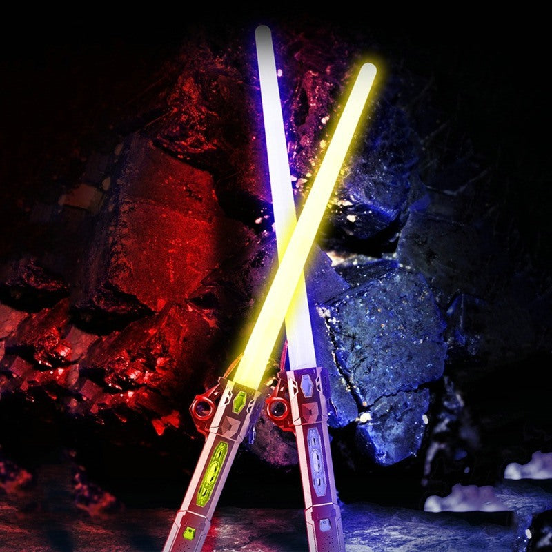 2023 New RGB Laser Sword 2 in 1 Retractable Light Saber Toys For Children Double Light Saber Cosplay Laser Sword