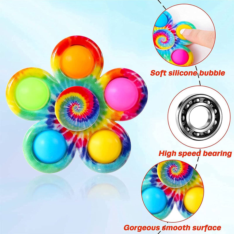 Floral Bubble Push Pop Fidget Spinning Toys