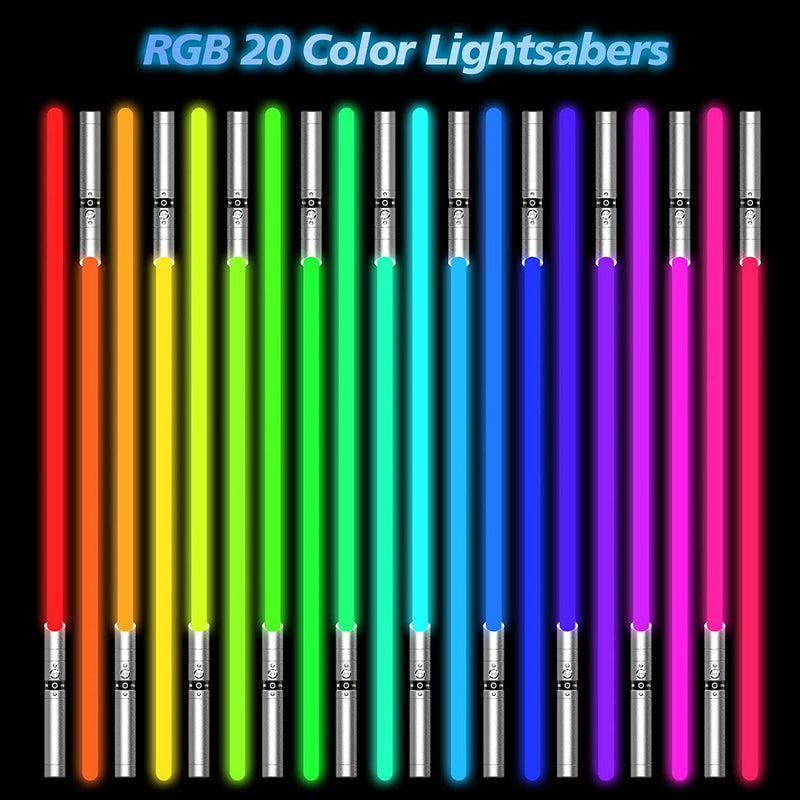 Star War Lightsaber;  RGB 20 Colors Changeable;  LED Light Sword;  with Premium Quality;  3 Mode Sound;  Aluminum Alloy Hilt for Adults Kids Galaxy Gift Force Fx Light Saber (Silver)