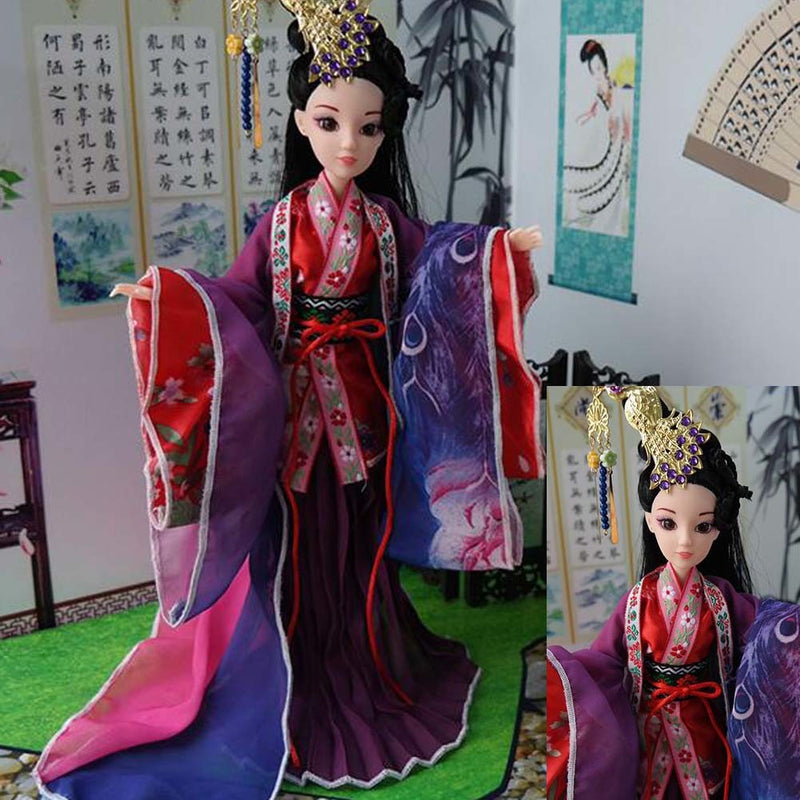 Chinese Fictional Character Ball-Jointed Doll Purple and Red Costume 12-Joints Doll for Girls, Zhou Zhiruo