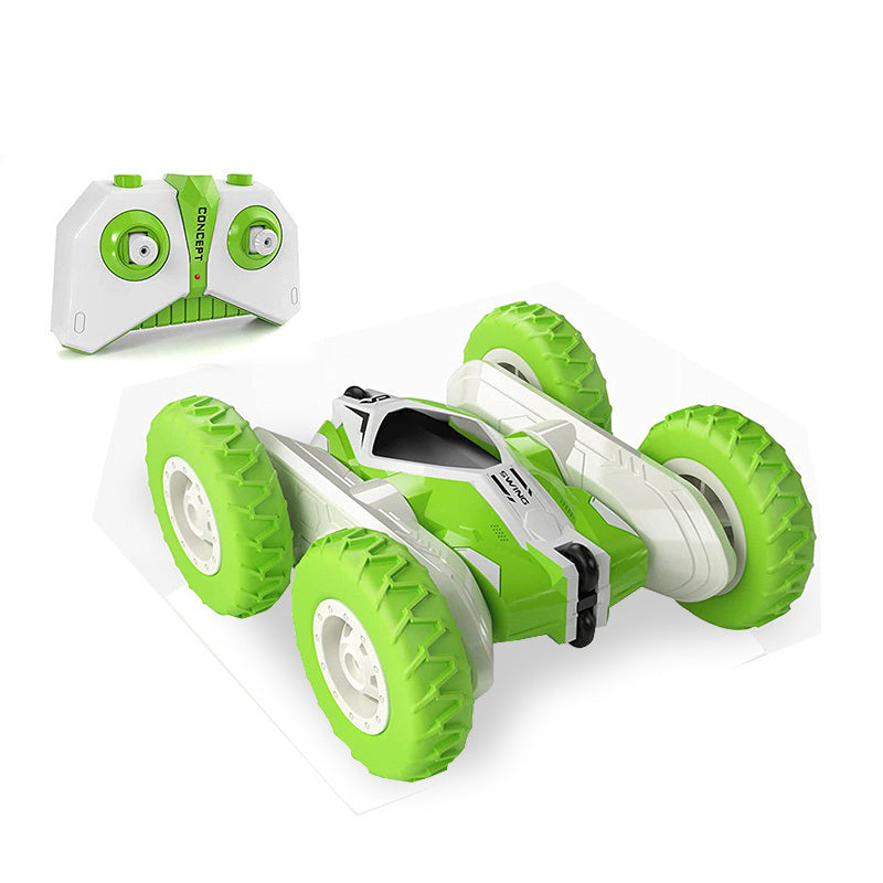 Remote Control Flip Stunt Car(Green); 4WD 2.4Ghz Remote Control Toys; Double Sided Flips 360°Rotating RC Stunt Car; Toy For 5 6 7 8 Year Old Boys Girls