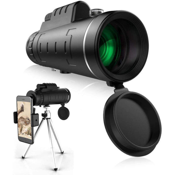 40X60 Monocular Telescope with Smartphone Holder & Tripod;  2022 Power Prism Compact Monoculars for Adults Kids;  HD Monocular Scope for Bird Watching Hiking Concert Travelling