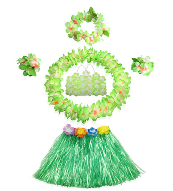 Kids Dress Costume Wear Set for Hawaiian Hula Party Event