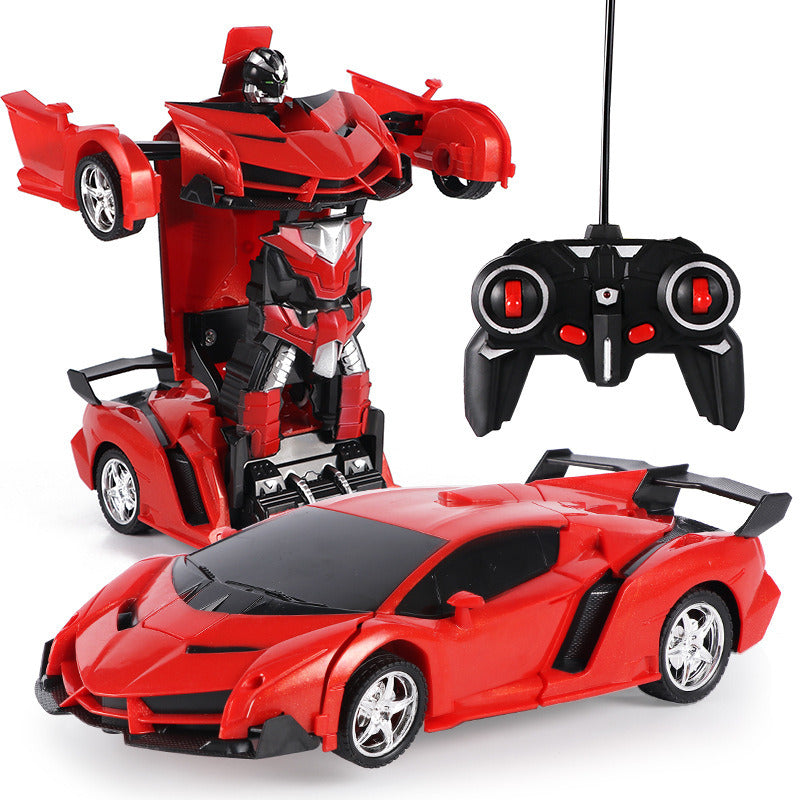 Remote Control Car; Transform Robot RC Car with One-Button Transforming 360 Degree Rotation Drifting; 1:18 Scale Police Car Ideal Xmas and Birthday Gift Toys for 5+ Year Old Boys/Girls