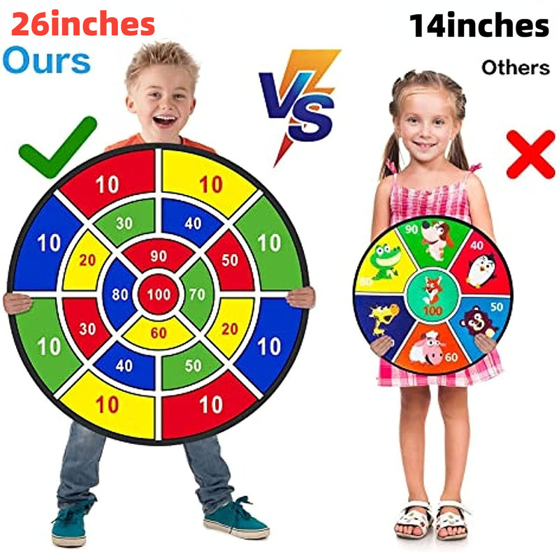 26 Inch Kids Dart Board With 8 Sticky Balls; Boys Toy; Indoor/Sport Outdoor Fun Party Game Toy For 3 4 5 6 7 8 9 10 11 12 Years Old Boys And Girls Birthday Gifts