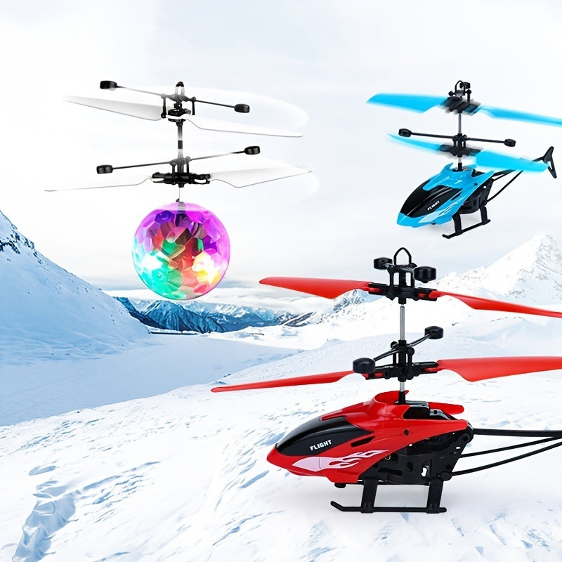 1pc USB Charging Light Up Flying Ball Crystal Sensor Flyer Suspension Gesture Remote Control Airplane Toy For Kids Ages 7+