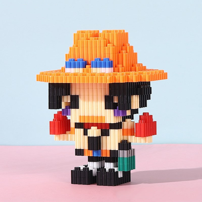 One Piece Miniature Small Particle Building Blocks Assembled Toys Creative Luffy Joe Ba Sorong Jigsaw Toys