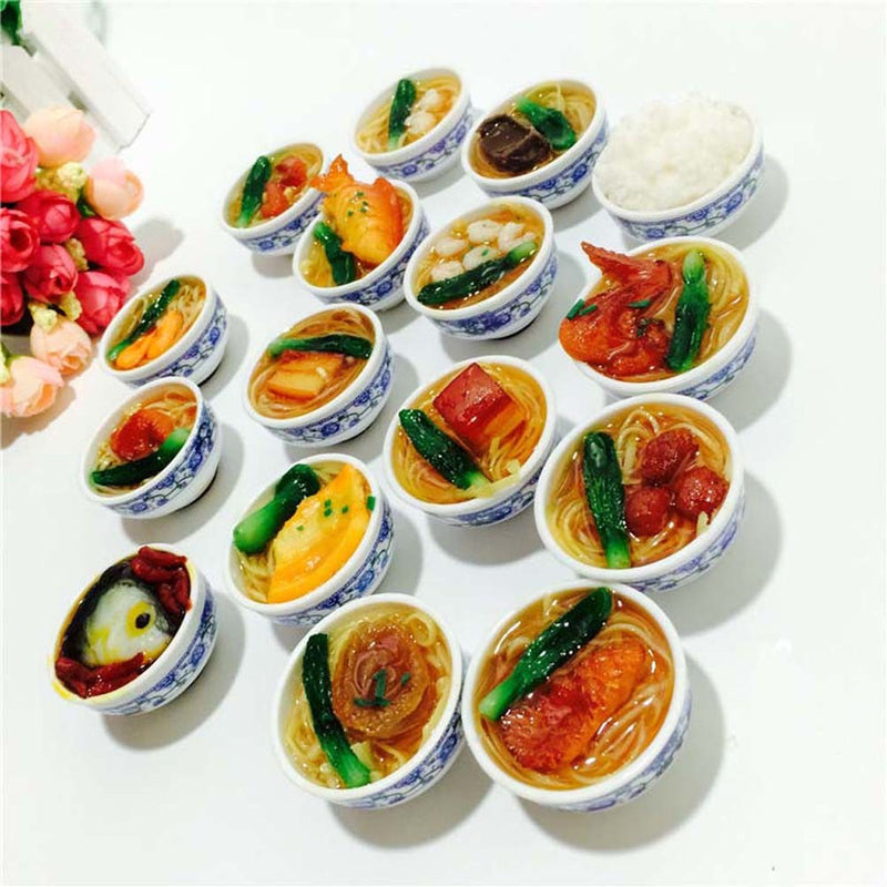 Set Of 12 Lovely Chinese Style Refrigerator Magnet Silica Gel Noodles Set