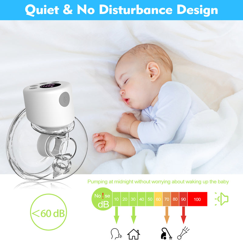 Upgraded Hand Free Breast Pump Wireless Wearable Breast Pump Low Noise & Painless Massage Function