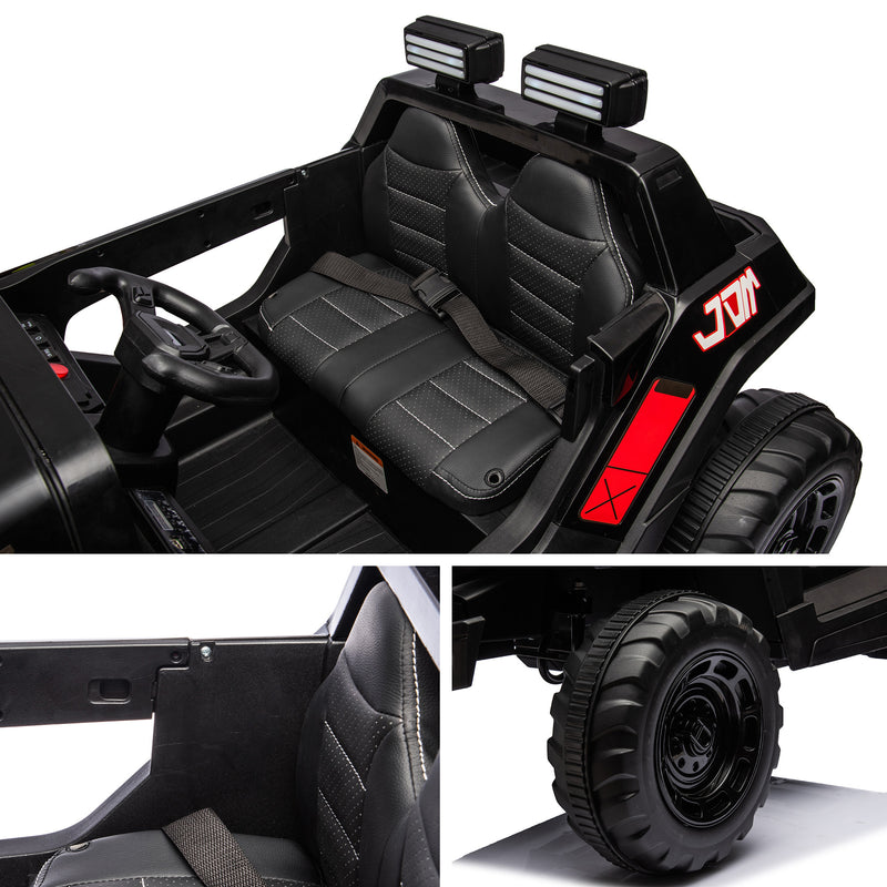 24V7A 200W*2 Super power Leather seat four-wheel shock absorber with high and low speed USB Bluetooth music kids ride on car electric car for children