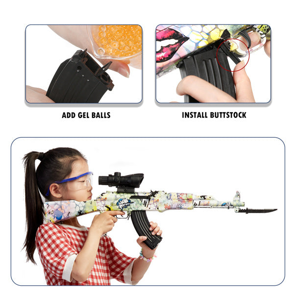 Splatter Ball Gun Gel Ball Blaster Electric Toy Guns; Kid Electric Toy Guns with 11000 Non-Toxic; Eco-Friendly; Biodegradable Gellets; Kid Outdoor Yard Activities Shooting Game (Green)