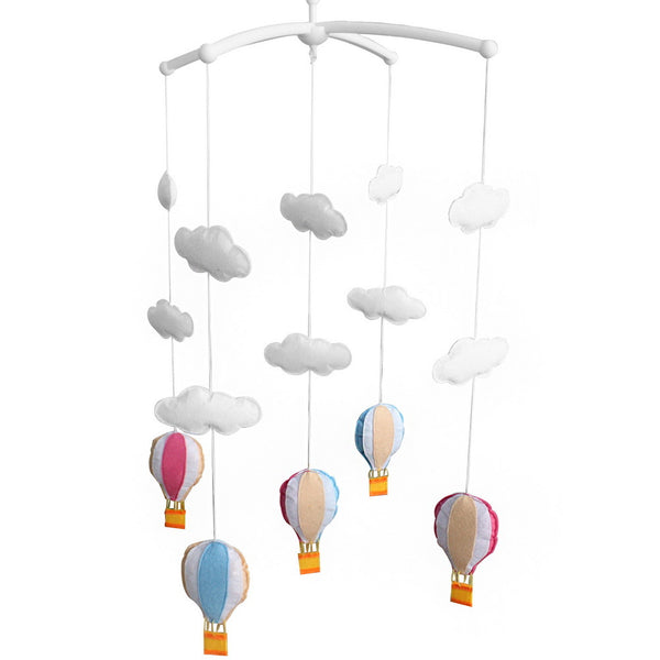 Colorful Hot Air Balloons Handmade Infant Gift Baby Musical Crib Mobile Boys Girls Nursery Room Decor