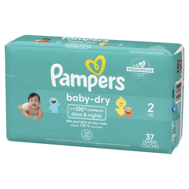 Pampers Baby-Dry Diapers Size 2, 37 Count