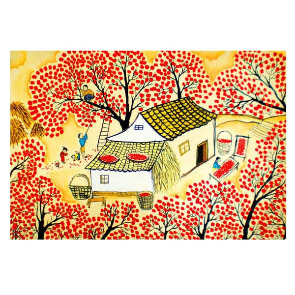 500 Piece Jigsaw Puzzle for Adults Wooden Art Puzzle Chinese Paintings Golden Autumn; Good Harvest