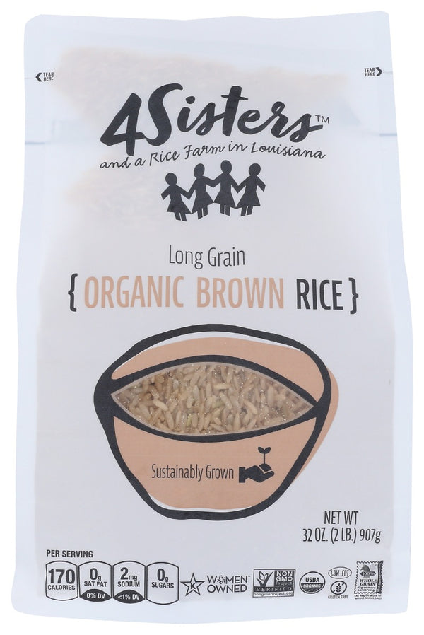 4SISTERS: Rice Brown Long Grain Org, 2 lb