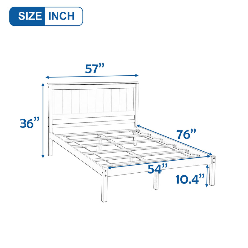 Platform Bed Frame with Headboard , Wood Slat Support , No Box Spring Needed ,Full,Espresso