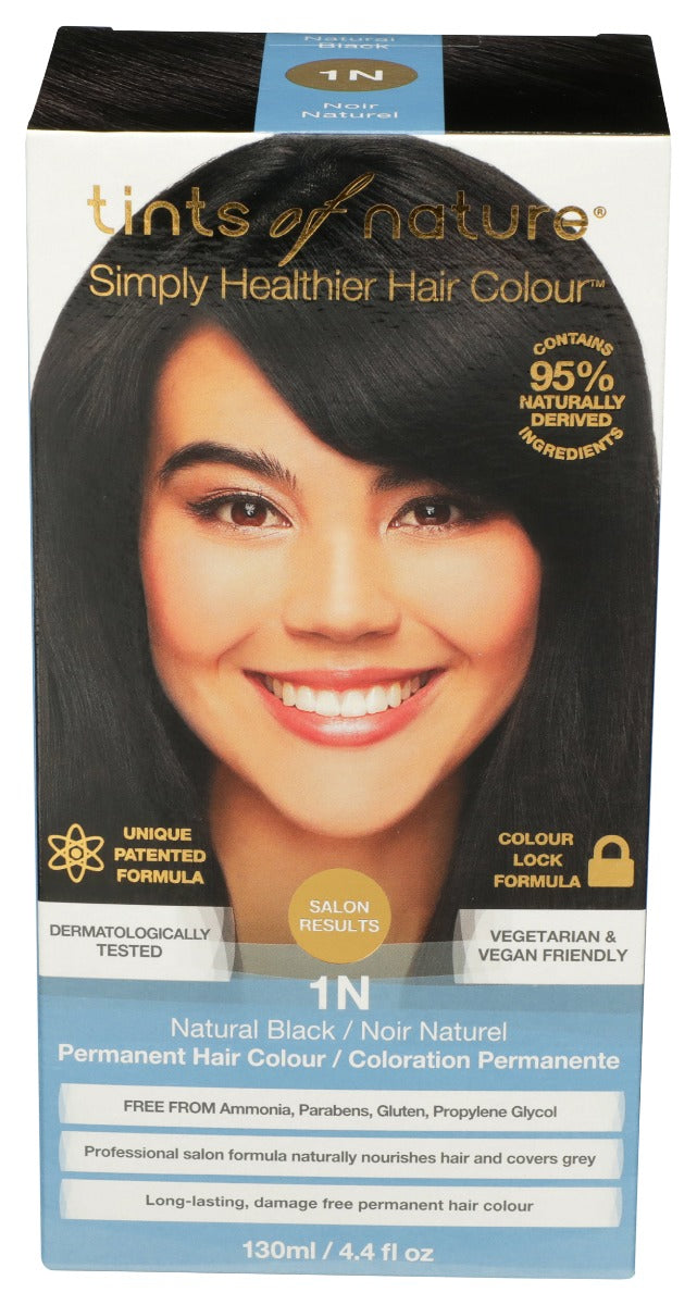 TINTS OF NATURE: Permanent Hair Dye Natural Black 1N, 4.4 fo